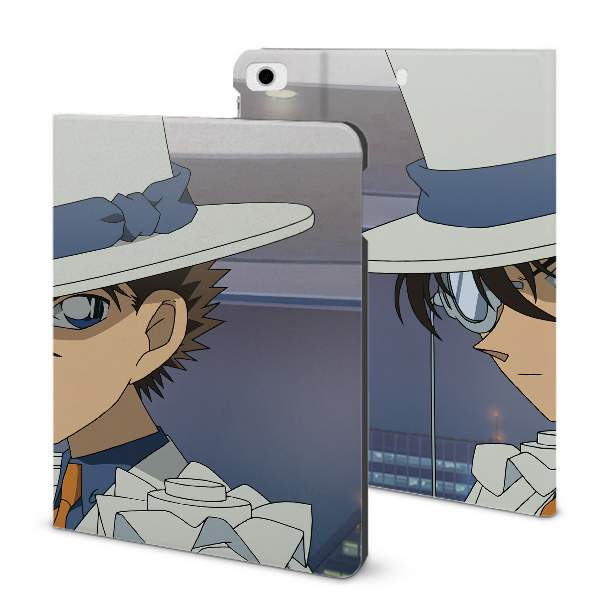 （画像用） 名探偵コナン Detective Conan IPad ケース ブック型 PUレザー TPU 耐衝撃 軽量 薄型 ペン収納なし 全面保護 IPad 各モデル対応